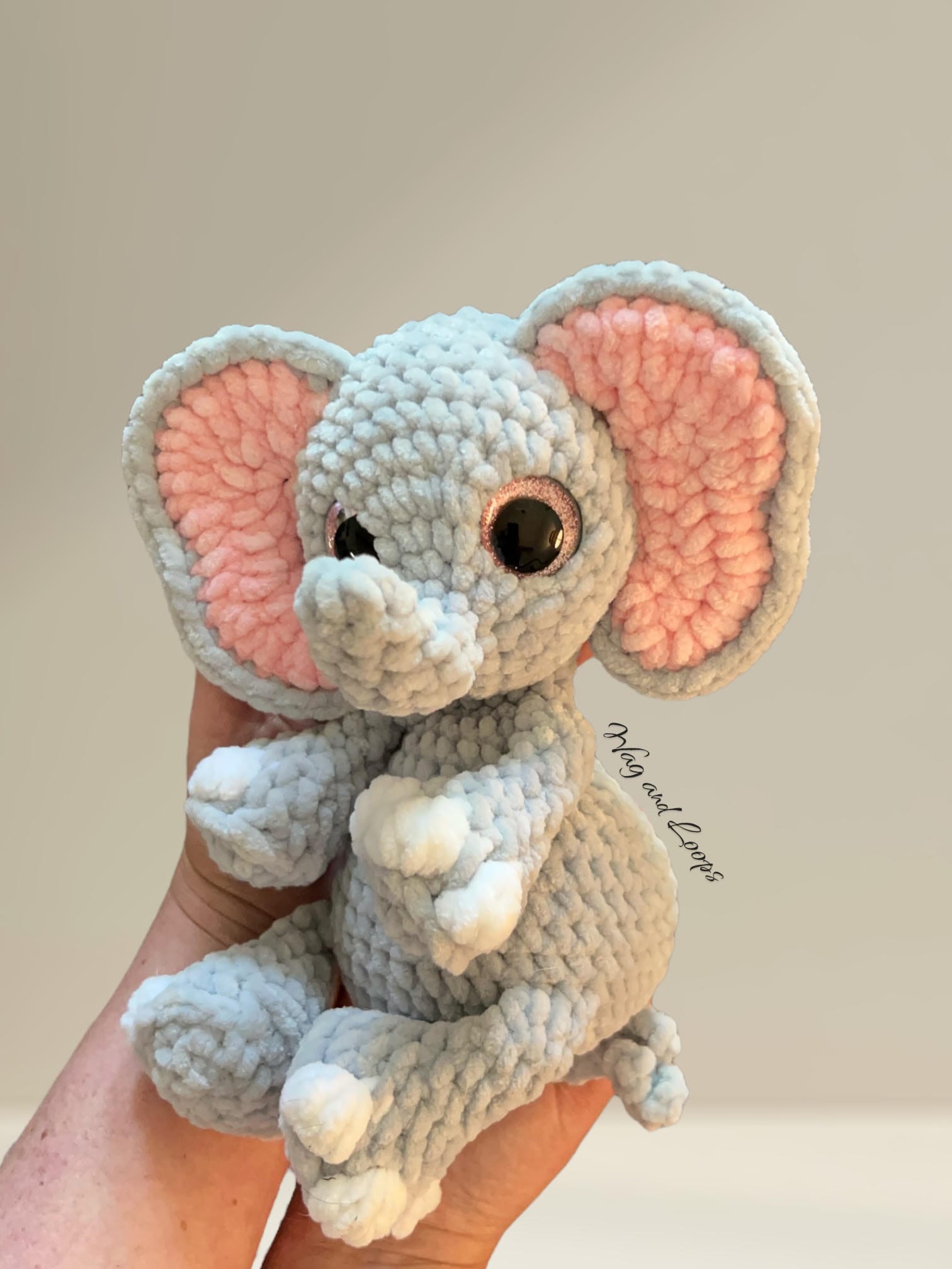 Crochet LOW SEW Elephant Pattern, Digital Pattern, Baby Elephant Sophie ...