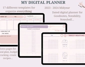 MY DIGITAL PLANNER MidYear Digital Planner, 2023-24 Planner, GoodNotes Digital Planner, Daily Planner, Weekly Planner, Monthly Planner, iPad