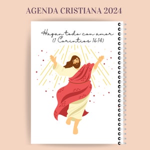 Christian Agenda with Illustrations in Spanish PDF PRINTABLE DIGITAL Biblical Agenda, Catholic Planning. Agenda for Girls and Women image 8