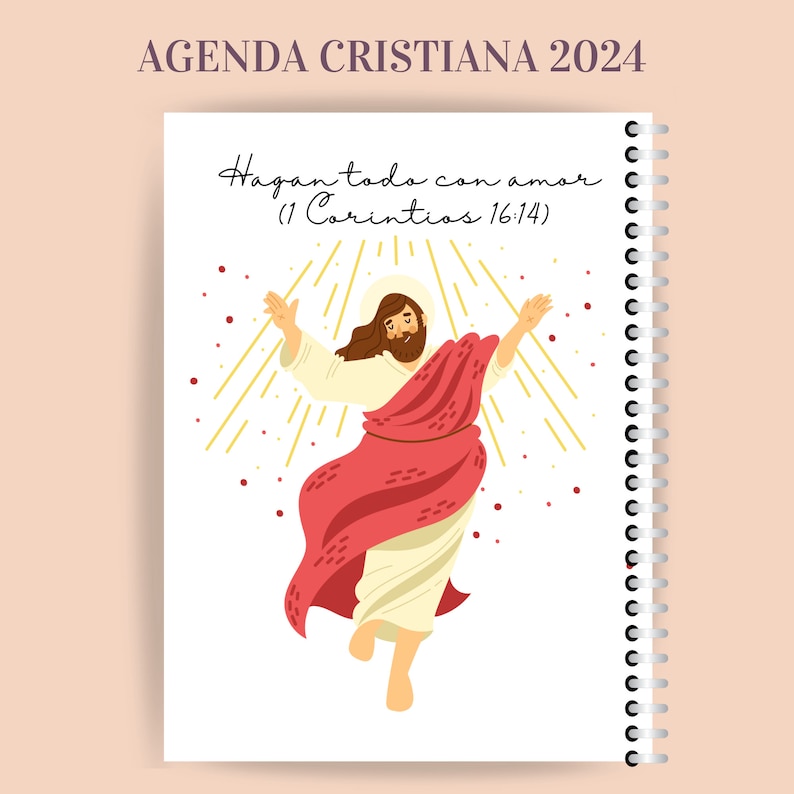 Christian Agenda with Illustrations in Spanish PDF PRINTABLE DIGITAL Biblical Agenda, Catholic Planning. Agenda for Girls and Women image 8