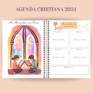 Christian Agenda with Illustrations in Spanish PDF PRINTABLE DIGITAL Biblical Agenda, Catholic Planning. Agenda for Girls and Women image 5