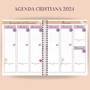 Christian Agenda with Illustrations in Spanish PDF PRINTABLE DIGITAL Biblical Agenda, Catholic Planning. Agenda for Girls and Women image 4