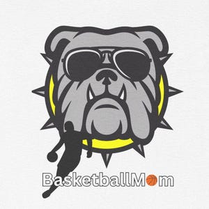 Basketball Mom or Dad Unisex Cotton Tee, Bulldogs Mascot, Perfect Gift for Baseball Moms, Game Day, School Spirit, High School Basketball