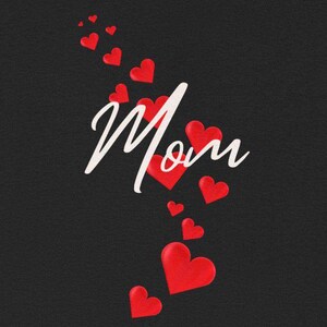 Mom Love Unisex Heavy Cotton Tee, Heart Graphic Tee, Gifts for Mom, Mother&#39;s Day Shirt, Family Love Apparel, Casual Momwear