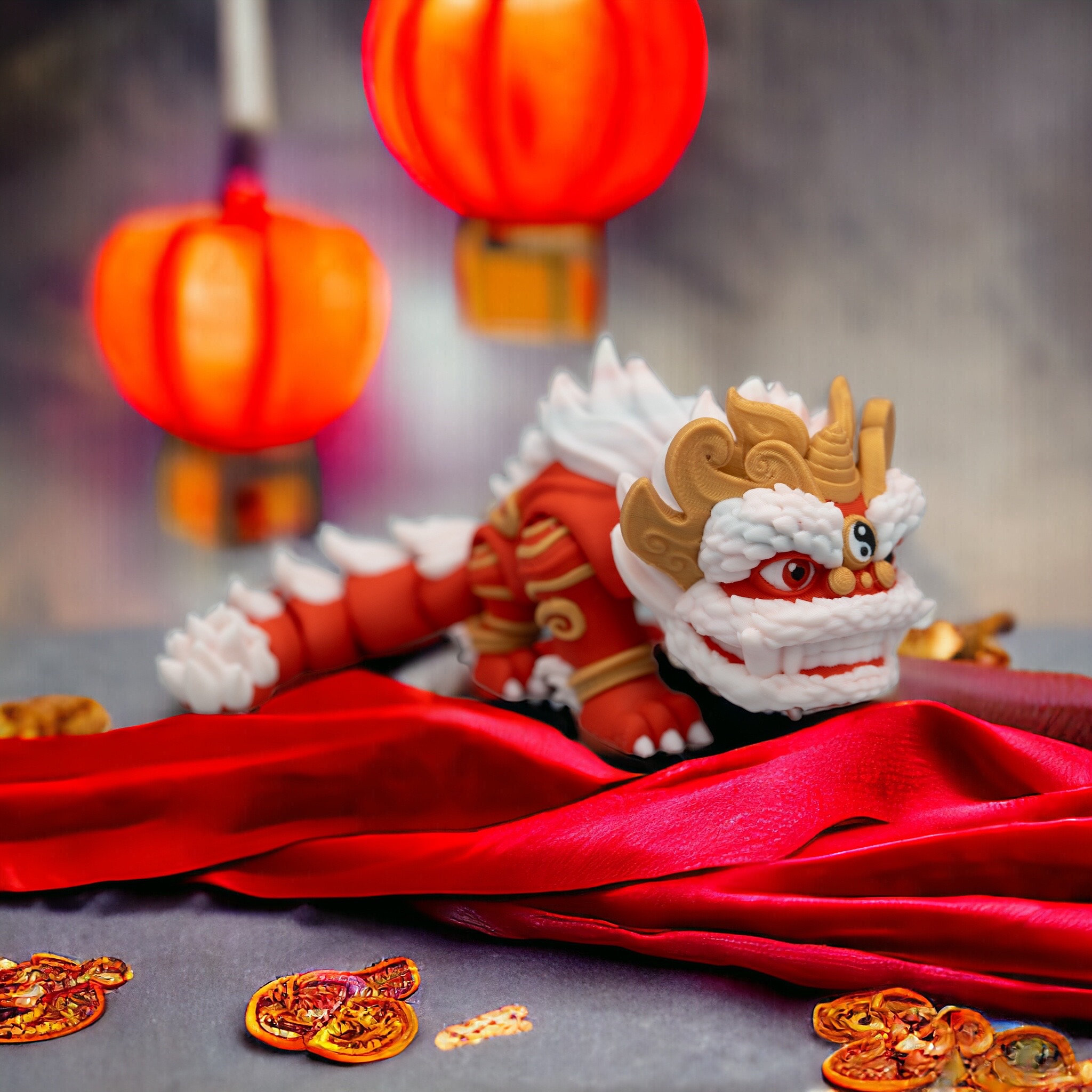 Articulated Chinese Lion: Lunar New Year Good Fortune Decor - Etsy
