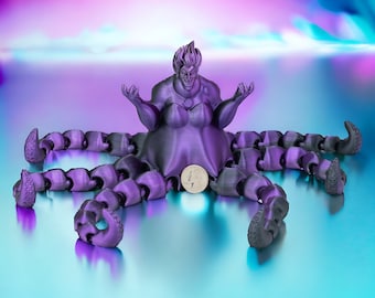 Fidget Toy - Ursula the Sea Witch Figurine with Articulated Tentacles - The Little Mermaid Disney Villain - Desk Toy - Gift for Disney Fans