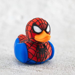 Handcrafted Spider-Duck Superhero Duck Desk, Jeep and Car Decor