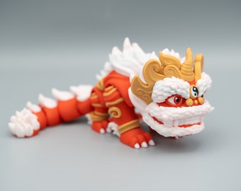 Articulated Lion Dragon - Chinese New Year Good Luck Lion - for Good Fortune in Lunar New Year 2024