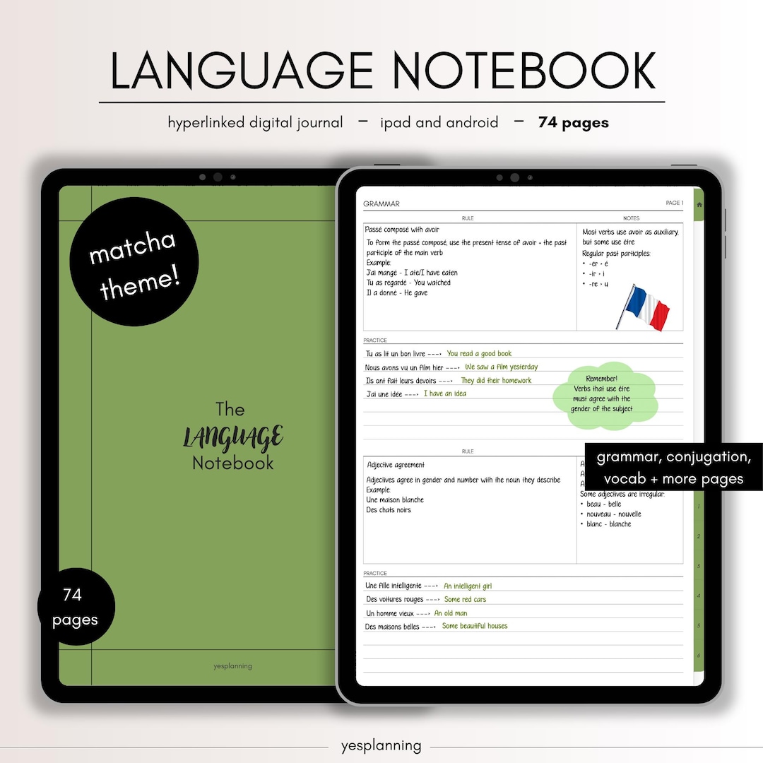 The Digital Language Notebook: Goodnotes Compatible (PDF Downloadable ...