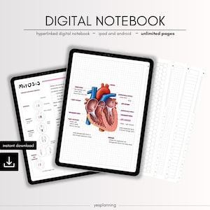 Hyperlinked Digital Student Notebook: GoodNotes, Notability Compatible (PDF File)