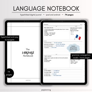 The Digital Language Notebook: GoodNotes Compatible (PDF Downloadable Planner)