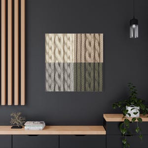 Strick-Zopfmuster-Kunstdruck auf Leinwand