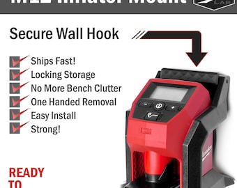 Milwaukee M12 Compact Inflator- Compatible – Locking Wall Mount - Low Profile, Compressor, 2475-20