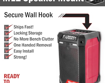 Milwaukee M12 BT Speaker- Compatible – Locking Wall Mount - Low Profile, Radio, Wireless, 2951-20