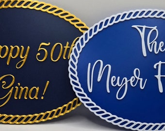 Cruise Door Magnet - Custom 3D Printed Rope Border Sign (Small)