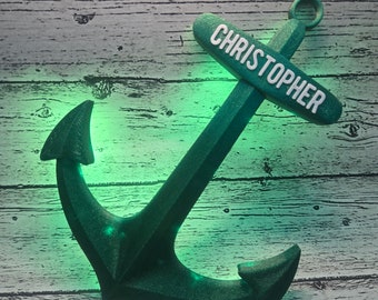 Personalized Glowing Anchor Magnet 3D Printed Cruise Door Decor (Original)