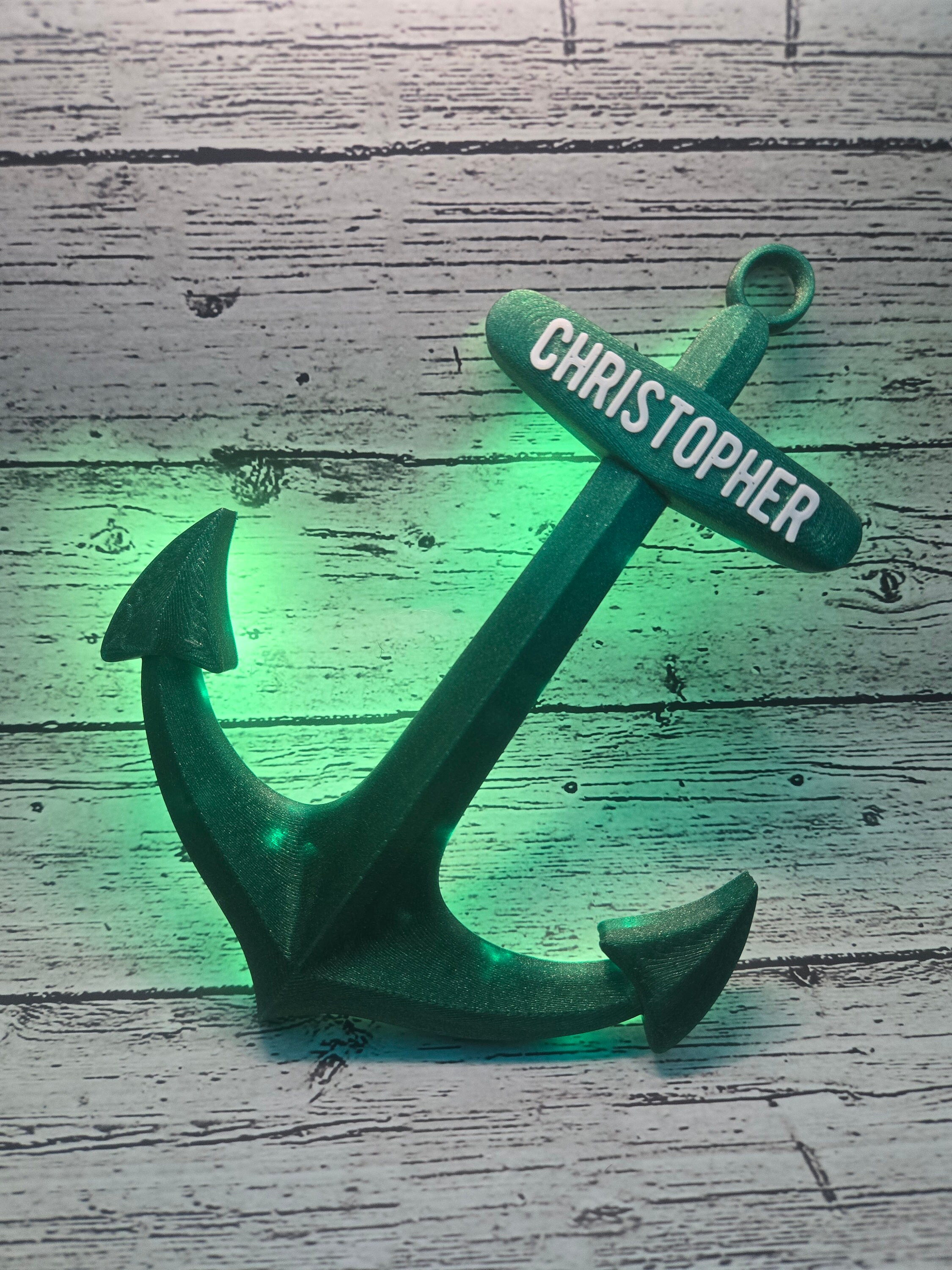 Personalized Glowing Anchor Magnet 3D Printed Cruise Door Decor