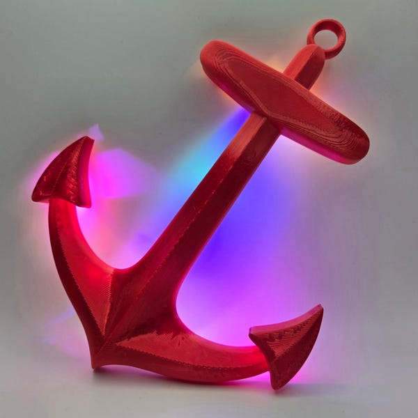 Aimant lumineux pour porte de bateau de croisière en forme d'ancre, décoration nautique LED imprimée en 3D, plusieurs couleurs