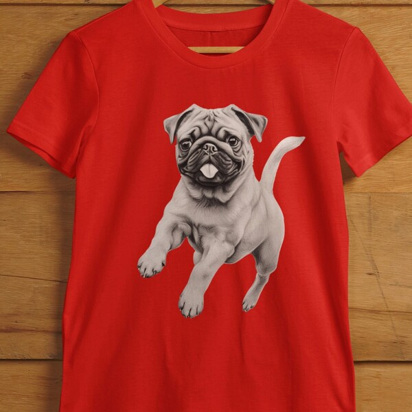 Pug T-Shirt, Dog T-Shirt, Dog Tee, Sketch Pug Tee, Drawing of Pug Dog, Pug T-Shirt, Dog Lover Tee,  Dog Tee, Pet, Pug, Pug Fan, Pug Lover