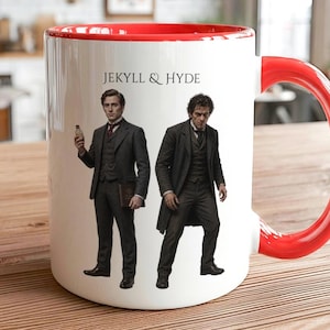 Dr Jekyll & Mr Hyde Mug | Gothic Literature Coffee Cup | Split Face Novel Gift
