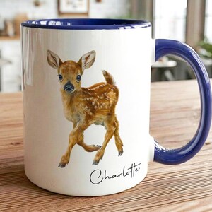 Personalised Fawn Illustration Coffee Mug |  Accent Mug