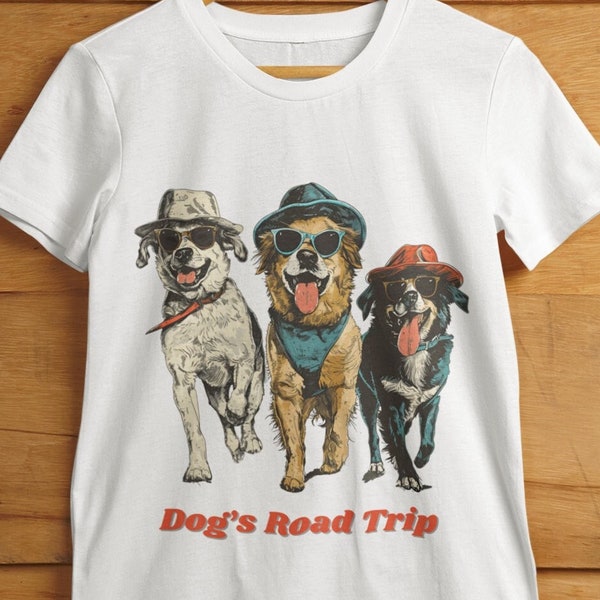 Dog Tee, Dog T-Shirt, Dog Road Trip, Funny Dog Tee, Dog Fan Tee, Canine Fan Tee, Fun Dog Tee, Unisex, Animal Tee, Dog Fan, Dog Gift Tee, Dog