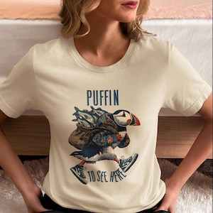 Funny Puffin T-Shirt, Puffin Fan, Organic Cotton Tee, Animal Lover Gift, Nature Shirt, Bird Watcher, Puffin Lover, Puffin Unisex, Bird Tee