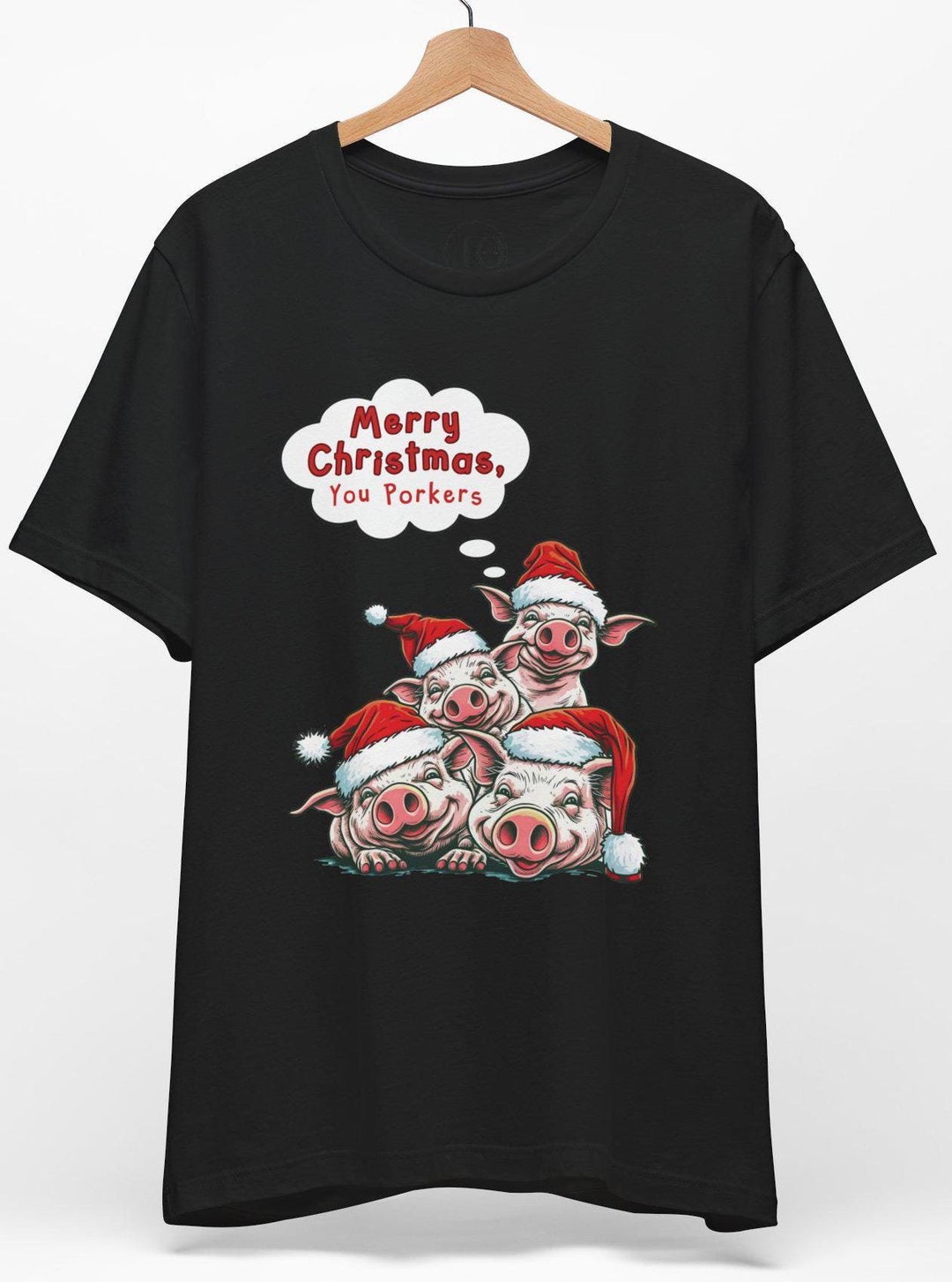 Funny Pigs Tee, Christmas Pigs, Graphic Tshirt, Pig Tshirt, Pig Lover