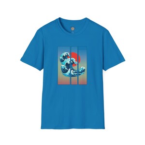 Sun and Waves Unisex Softstyle T-Shirt, Beach Vibes Tee, Ocean Lover Shirt, Summer Graphic Top, Coastal Theme Apparel