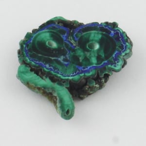 Rare Natural Bisbee Azurite / Chatoyant Malachite Stalactite Slice