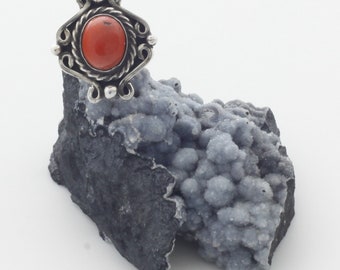 Mediterranean Red Coral, Sterling Silver Ring