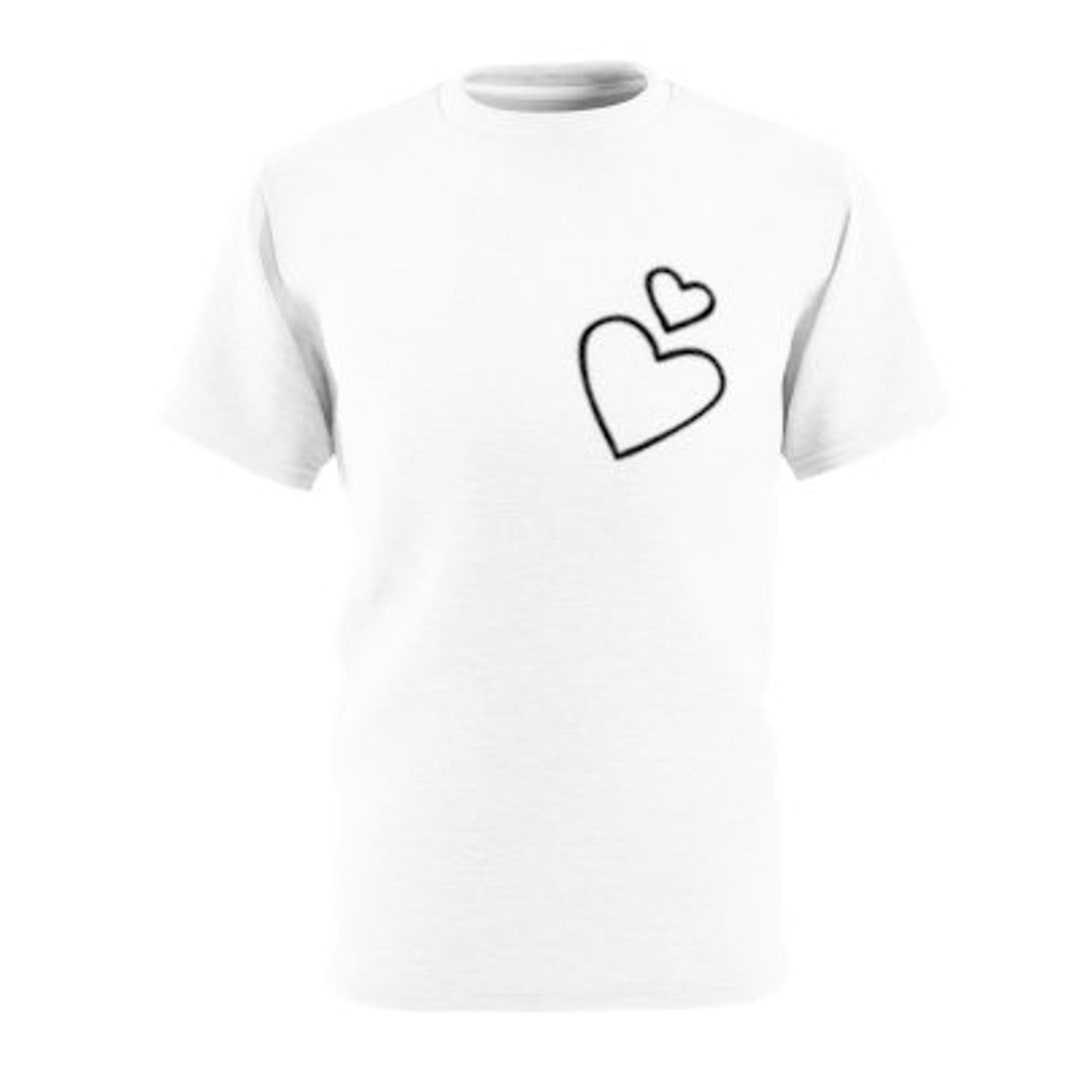 Heart Tee - White Tee Black Heart main image 0