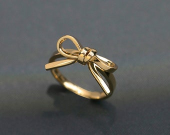 Dainty Bow Ring,Gold Bow Ring,Silver Knot Bow Tie Ring,Dainty Ribbon Ring,Minimalist Band,Tiny bow Ring,Gift for Her,Bow Jewelry,Women Ring