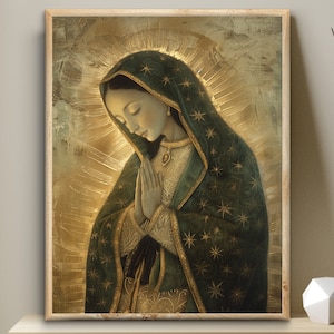 Our Lady of Guadalupe, Blessed Virgin Art, Bible digital art, Mother Mary printable wall art, Christian modern decor, Marian Art printable