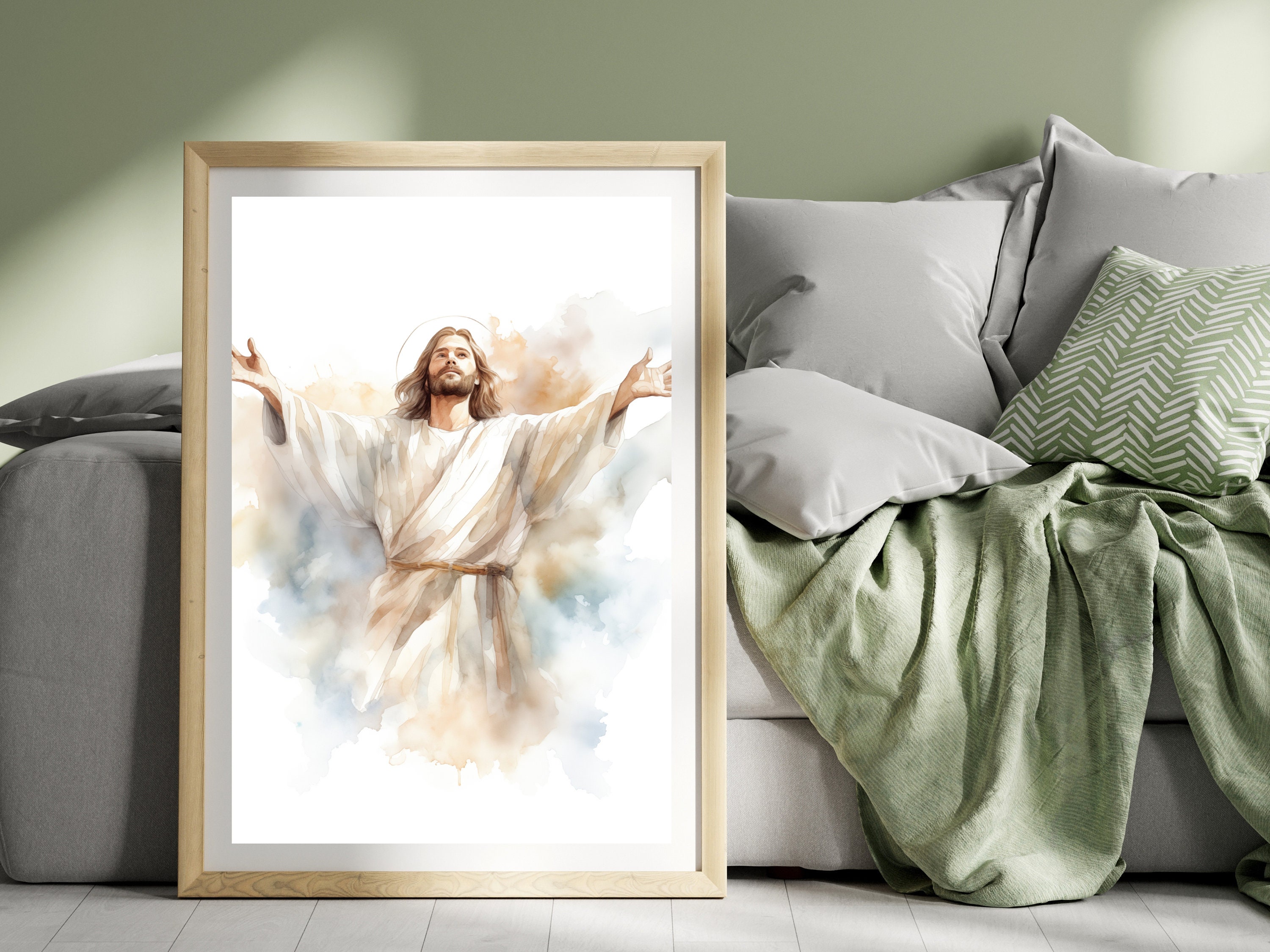 Ascension of Jesus Watercolor Print | Jesus Art | Bible Digital ...