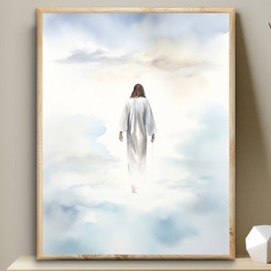 Ascension of Jesus  | He has risen Minimalist Print | Jesus Art | Bible Digital Printable | Easter Home Decor | Faith Gift | Scripture Art