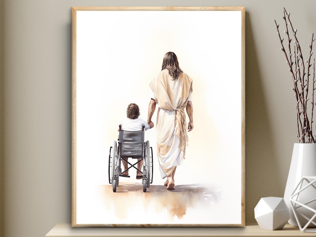 Jesus and Boy in Wheelchair Print, Inclusive Christian Art (digital ...