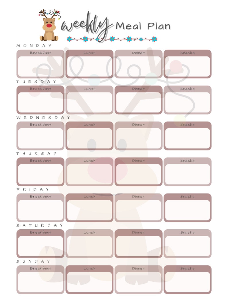 2024 Rudolph Theme Daily Planner. M65 Calendar. Notes. Weekly Menu. Etsy