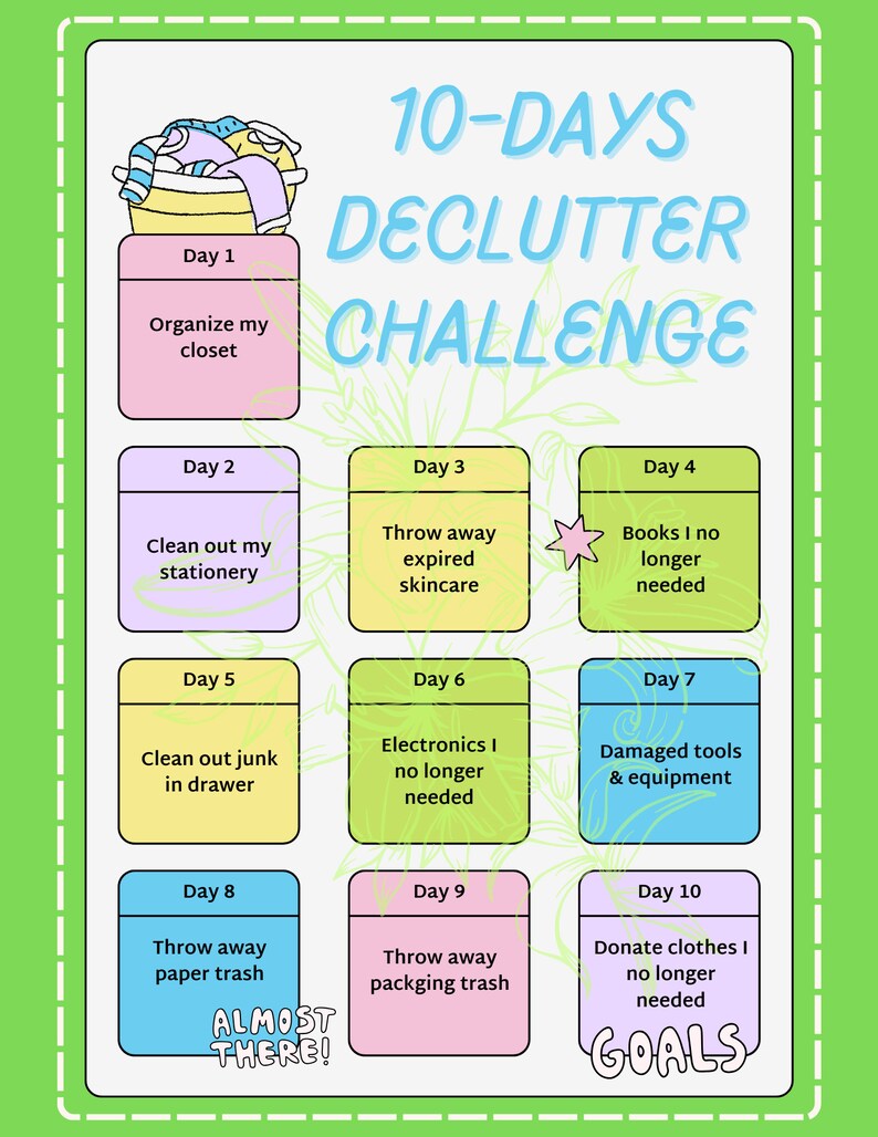 Declutter Your Life One Day at a Time With This Easy to Use Printable ... - Gentle Decluttering Challenge 30