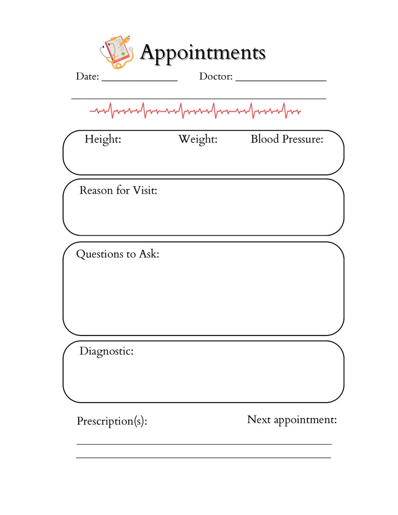Appointments. M87 A Handy Printable Template to Keep Track of ...