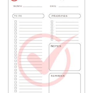 To Do M40. Priority. Notes. Reminder. Check mark. Various colors.