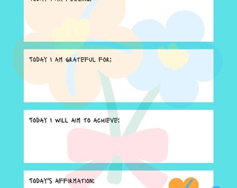 La afirmación de hoy. ¿Cómo me siento? Lo lograré hoy. Imprimible. Plantilla.