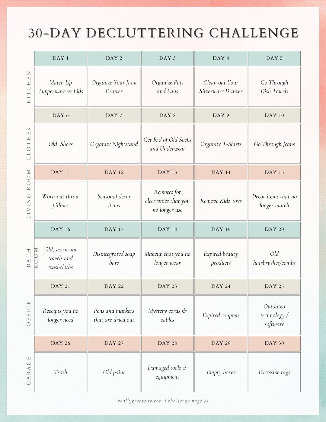 30 Day Declutter Challenge. Monthly Budget. Daily Self Care. Daily Planner. Weekly Meal Planner ...