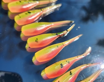 24) 2" SLAB HUNTER "DISCO" JIGS CRAPPIE PANFISH STINGER SOFT - Foto 3