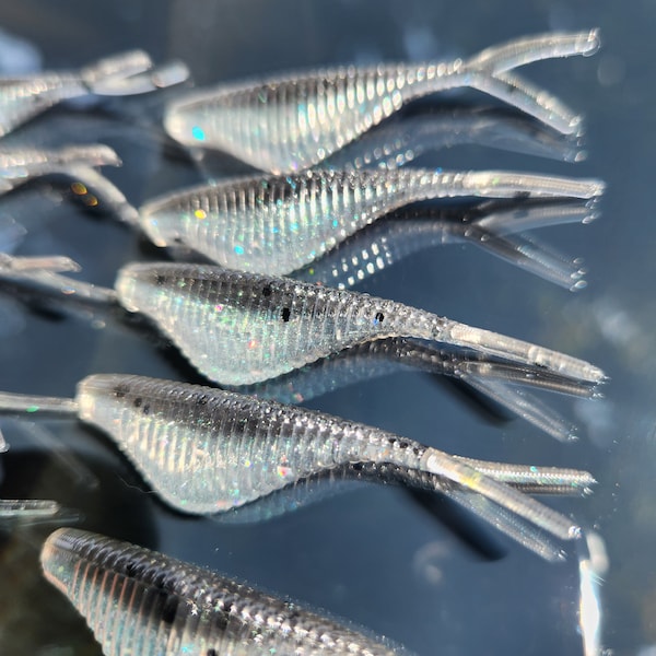 STS 2.25 Crappie Pork Belly Shad Soft Plastic Fishing Bait -- Bad Shad