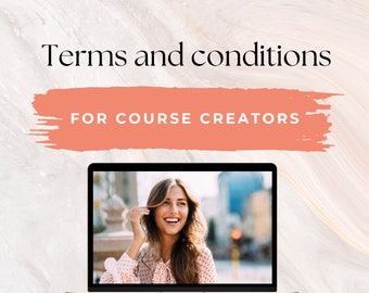 Course Creator Terms and Conditions Template, E-Learning Instructor Agreement (Digital Download)