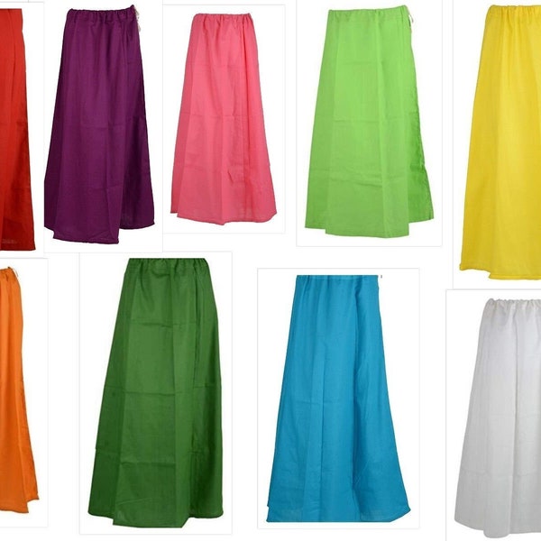 Cotton Saree Women Petticoat Indian Underskirt Skirt Sari Inskirt Free Size