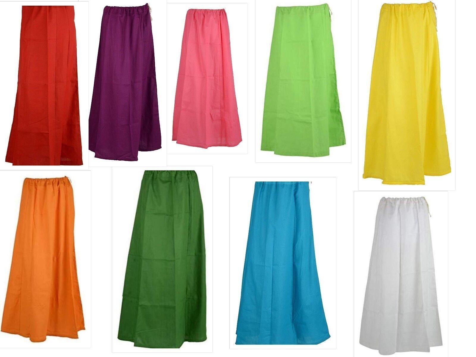 Ladies Saree Cotton Underskirt Petticoat Adjustable Sari Slip Inskirt