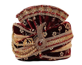 Pagdi/Turbante tradicional para hombre para novio (DULHA)(32) II Paquete de 1