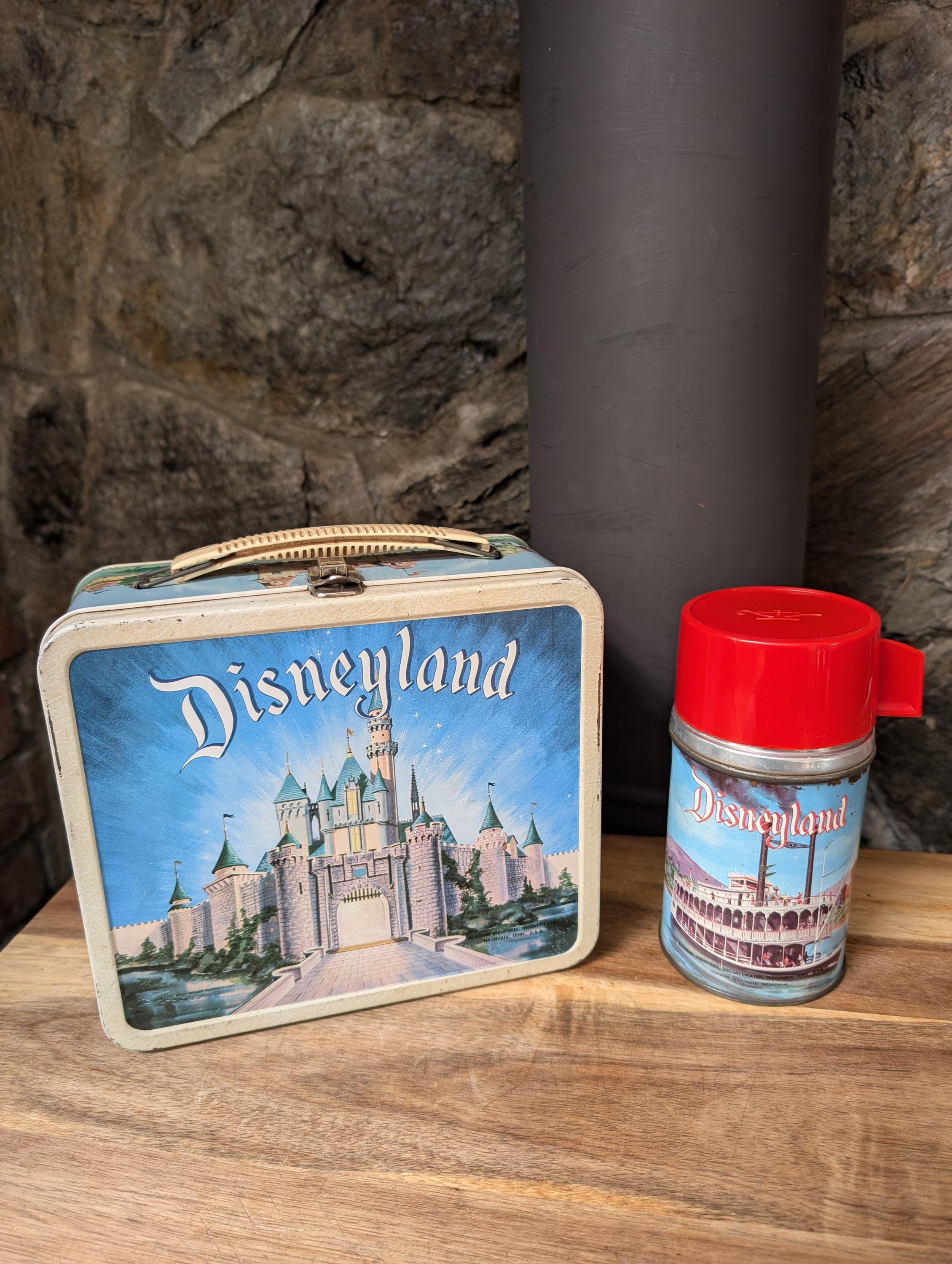 Vintage 1957 Disneyland Castle & Jungle Ride Metal Lunchbox +